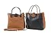Tory Leather Contrast Leather Tote Bag - Black/Oakbark [Apparel]