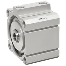 SMC NCQ8 Series Aluminum Air Cylinder, Compact, Double Acting, Through Hole Mounting, Not Switch Ready, No Cushion
