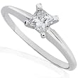 1/3carat Princess Cut Diamond Solitaire Ring&nbsp;in 14K White Gold (H-I/SI2-I1)