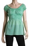 PEASANT TOP W/ DETAIL PATTERN