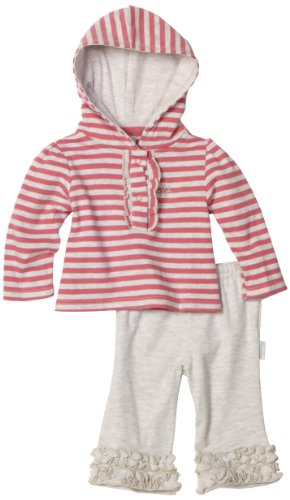 Vitamins Baby-Girls Newborn 2-Piece Stripe Hooded Top Pant Set, Gray, 6 Months Vitamins Baby-Girls Newborn 2-Piece Stripe Hooded Top Pant Set, Gray, 6 Months