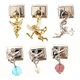 Italian Charm Dangle Angel Flying,gold - design your own bracelet, the ideal personalised gift.