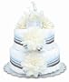Bloomers Baby Diaper Cake Modern Cream Dahlias 2-Tier