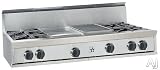 Bluestar 48 Stainless 4 Burner Gas Cooktop W/ 24 Griddle RGTNB484GSS