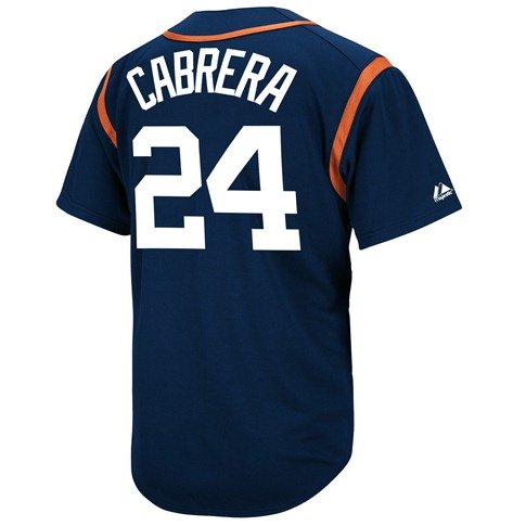 Majestic Miguel Cabrera Detroit Tigers Wind-Up Jersey - Navy Blue (Medium)