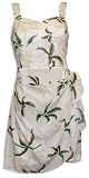 Sarong Sundress - Hurricane Bralette Top Elastic Back Side Tied Hawaiian Aloha Faux Sarong Sun Dress in Wedding White
