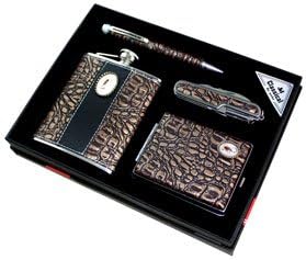7oz Flask/Case/Pen/Knife Gift Set