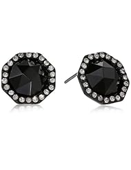 Betsey Johnson "Iconic Jet Setters" Faceted Round Stud Earrings