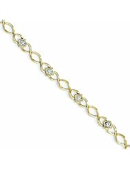 Genuine 14K Yellow Gold Diamond Bracelet 7 Grams Of Gold 100% Satisfaction Guaranteed.