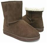 Brown Winter Sheepskin Boots Vegan Fleece Women