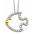 Two Tone Diamond Conjure Fish Necklace With Chain