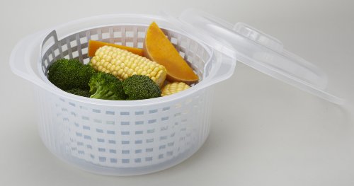 Starmaid Microwave Vegetable Steamer, 3.7-Quart, Granite Gray