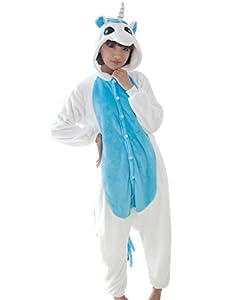 SaiDeng Warm Anime Costume Sleepwear Adult Cosplay Style Pajamas Size L BlueUnicorn