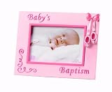 Russ Berrie Small Blessings Baby's Baptism Photo Frame, Pink
