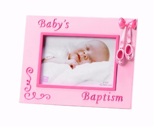 Russ Berrie Small Blessings Baby's Baptism Photo Frame, Pink