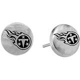 Team Titanium Tennessee Titans Steel Button Logo Earrings