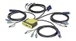 IOGEAR 4-Port MiniView Micro PS/2 Audio KVM Switch with 4 Cables GCS614A