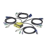 IOGEAR 4-Port MiniView Micro PS/2 Audio KVM Switch with 4 Cables GCS614Aby IO Gear