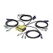 IOGEAR 4-Port MiniView Micro PS/2 Audio KVM Switch with 4 Cables GCS614A