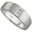 0.14 Ct. T.W. Round Brilliant Cut Diamonds, 14Kt. White Gold. Men's Diamond Ring