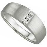 0.14 Ct. T.W. Round Brilliant Cut Diamonds, 14Kt. White Gold. Men's Diamond Ring