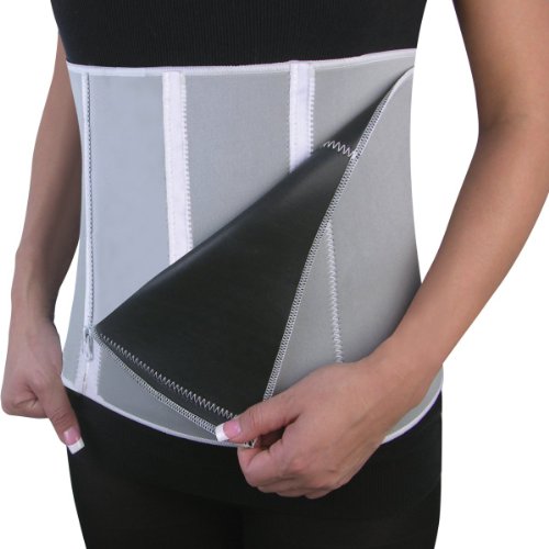 UZZO 2014 New Style Soft Neoprene Unisex Women&Men 5 Zipper Adjustable Slimming Belt Girdle Waist Wrap Shaper Burn Fat Cellulite Belly Back Support Lose Weight Equipment