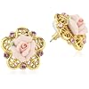 1928 Boutique Porcelain Rose Gold-Tone & Pink Stud Earrings