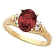14K Yellow Gold Mozambique Garnet and Diamond Ring