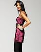 Strapless Belted Silky Collage Dress Product Image