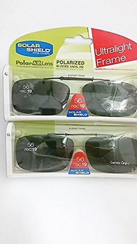2 Pairs Solar Shield Clip on Sunglasses 56 Rec 19 Ultralight