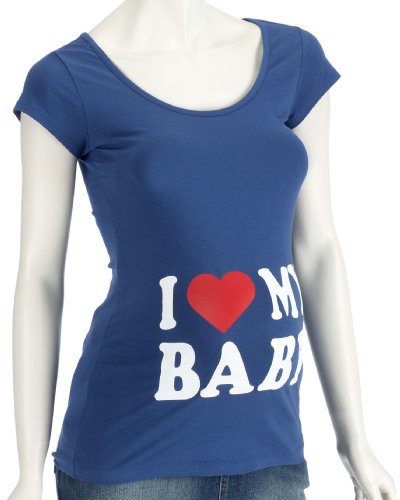 Noppies Shirt I love my baby S0102 Damen Umstandsmode Shirts/ T-Shirts, Gr. 36 (S)Blau (bl Preisvergleich