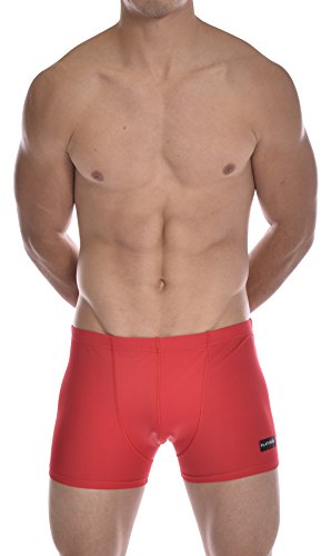 Platinum Sport Men's Square Cut Boxer Swimsuit Red Large