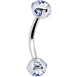 16 Gauge Light Blue Multi Gem Eyebrow Ring