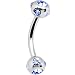 16 Gauge Light Blue Multi Gem Eyebrow Ring