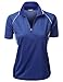 Womens 2 Tone Coolmax Collar short sleeve Polo TShirt COBALT M