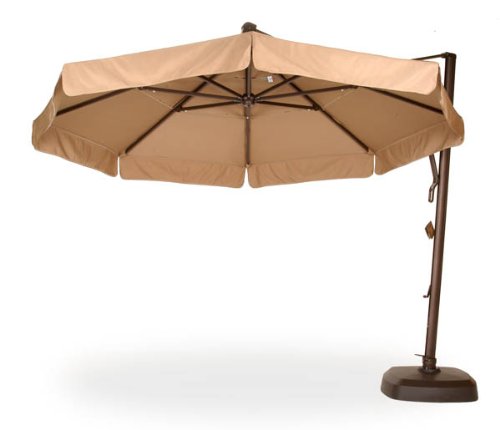 13 Foot Octagon Cantilever Umbrella - Teak - Caluco - AKZ-01A-11
