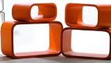 Lounge Cuben Regale Oval, orange 4 er Set