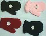 One Size Magic Mitten Trimmed with Light Pink Satin Carnation for Ages 0-2 Years