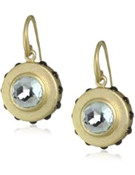 Renata de Dalmas Blue Topaz and Smokey Quartz Cabochon Drop Earrings