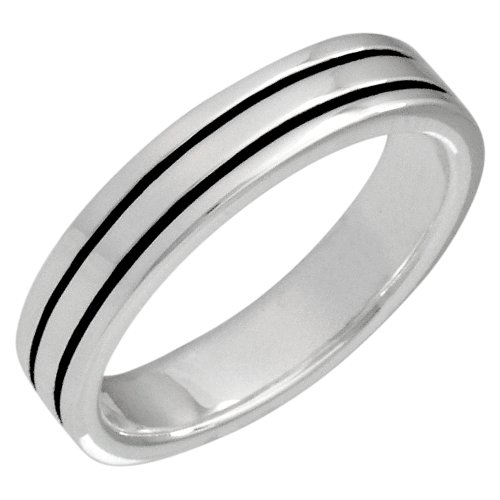 Vinani Unisex-Ring Zwei Linien schwarz auch Partnerringe Gr&ouml;&szlig;e 74 (23.6) RZL74 Preisvergleich