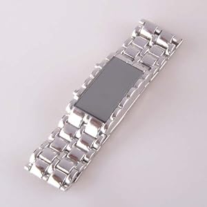 Neewer (3x) Silver Strap Lava Style Iron Digital Red LED Mirror Sports Wrist Watch