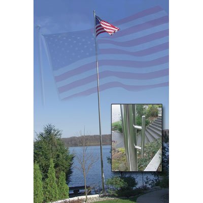 Vestil Stainless Steel Flagpole - 20-ftH Model# FLP-20-SS