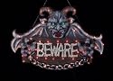 32" Beware Hanging Beast Halloween Decor 50-Light Lighted Yard Art #650059