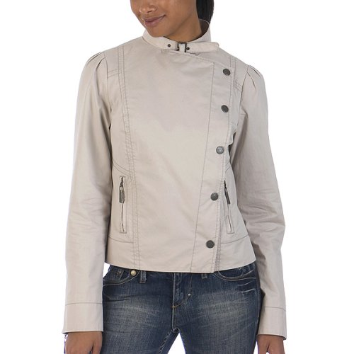 Mossimo® Black: Cotton Moto Jacket - Gray Ice