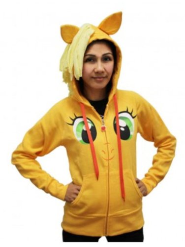 My Little Pony Applejack Face Juniors Orange Costume Hoodie with Mane