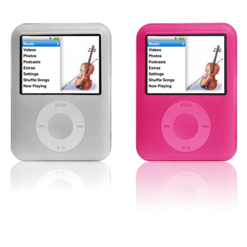 External hard drive:Silicone Cases for iPod nano 3G, 2-Pack, Night Black / Icy Clear