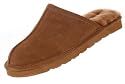 BEARPAW Boe Mens Shoes Slippers Nutmeg Brown Genuine Sheepskin Lining Suede Leather