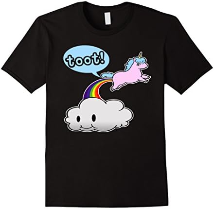 Men's Unicorn Shirt- Toot! Unicorn Fart- Funny Unicorn Shirt 2XL Black