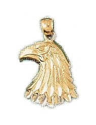 Dazzlers Solid 14 karats gold Eagle Head Charm Pendant Available in three colors from jewelsberry (weights: 2.3 grams only)