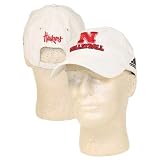 University of Nebraska Corn Huskers Slouch Fit Adjustable Athletic Sport Hat(Volleyball) - Beige